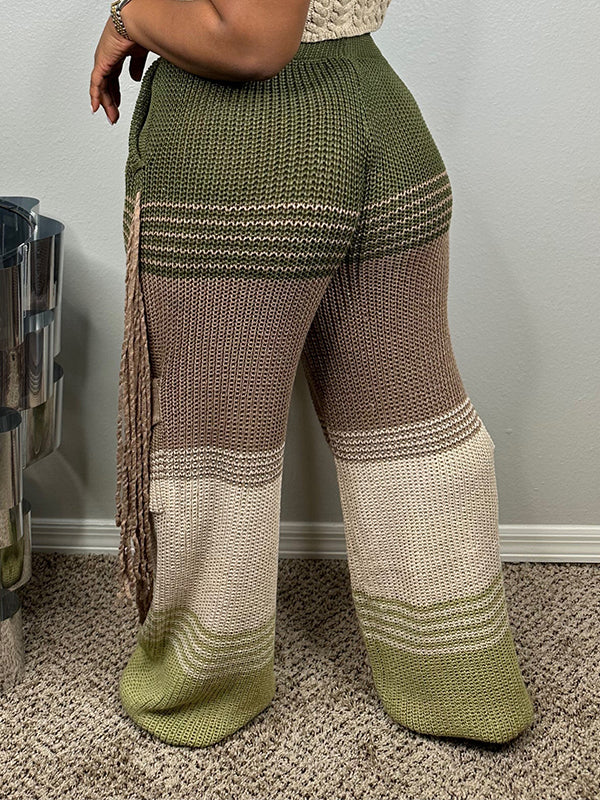Queensofly Colorblock Knit Pants