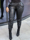 Queensofly Faux-Leather Jogger Pants