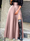 Queensofly Slit Faux-Leather Skirt