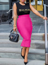 Queensofly Side-Button Pencil Skirt