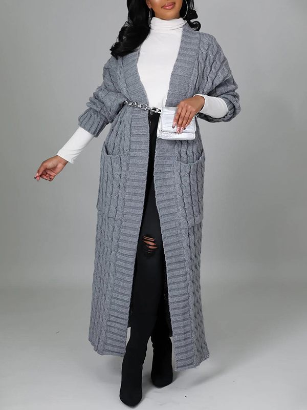 Queensofly Open-Front Cardigan with Pockets