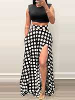 Queensofly Dot Slit Skirt