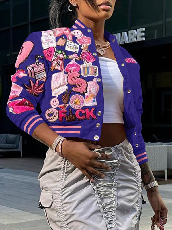 Queensofly Printed Bomber Jacket