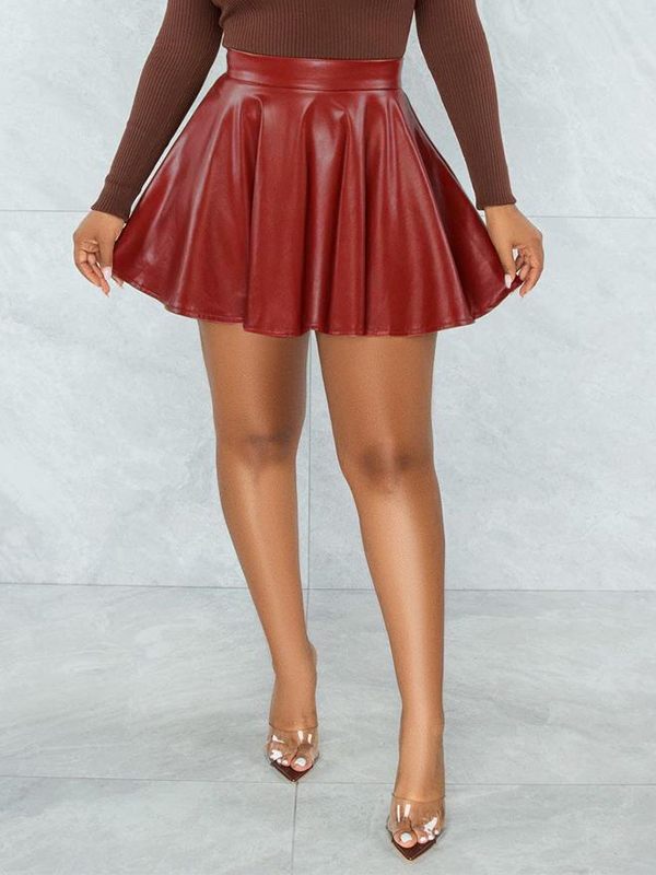 Queensofly Faux-Leather Mini Skirt