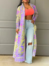 Queensofly Printed Open-Front Duster