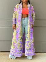 Queensofly Printed Open-Front Duster