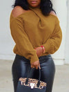 Queensofly Multi-Way Cold-Shoulder Sweater