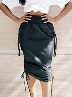 Queensofly High-Waist Drawstring Skirt