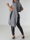 Queensofly Asymmetric Turtleneck Knit Cape