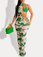 Queensofly Printed Dress with Bikini