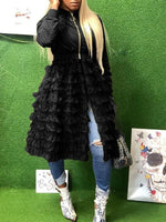 Queensofly Frilled Mesh Combo Jacket