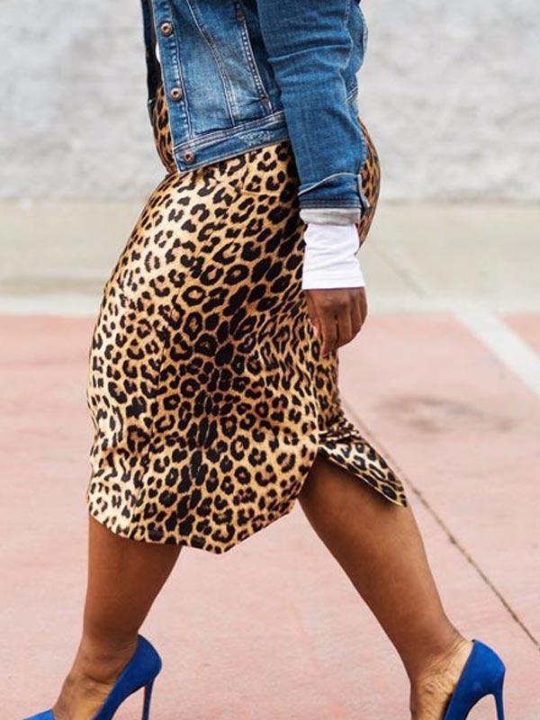 Queensofly Leopard Pencil Skirt
