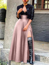 Queensofly Slit Faux-Leather Skirt