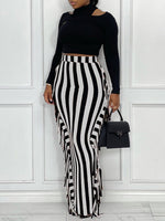 Fringe Combo Stripe Skirt