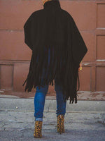 Queensofly Fringe Combo Turtleneck Sweatshirt