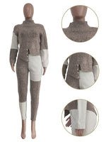 Queensofly Two-Tone Knit Top & Pants Set