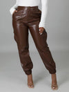 Faux-Leather Jogger Pants