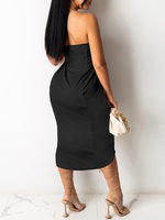 Queensofly Strapless Ruched Dress