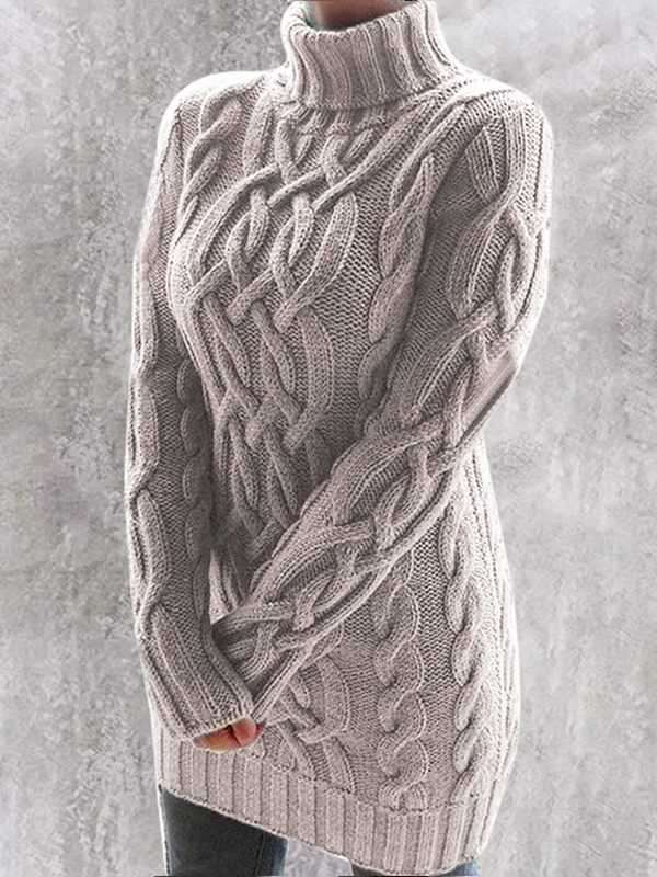 Cable-Knit Turtleneck Sweater