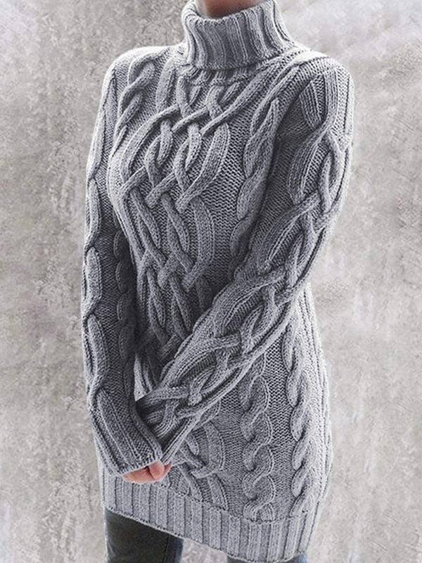 Cable-Knit Turtleneck Sweater