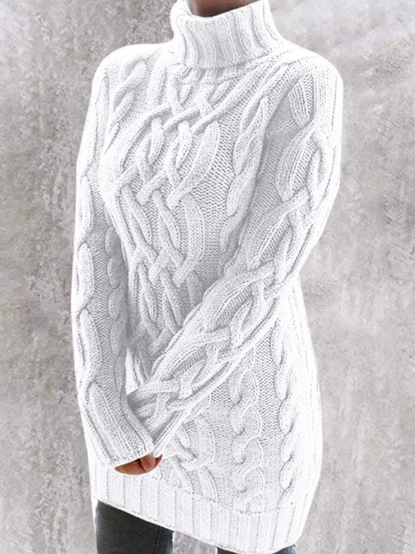 Cable-Knit Turtleneck Sweater