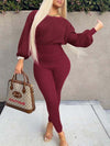 Queensofly Knit Batwing-Sleeve Top & Pants Set