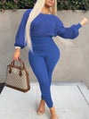 Queensofly Knit Batwing-Sleeve Top & Pants Set