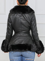 Queensofly Faux Fur & Faux Leather Jacket