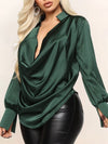 Solid Draped Shirt--Clearance