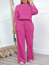 Queensofly Solid Sweatshirt & Pants Set