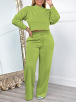 Queensofly Solid Sweatshirt & Pants Set