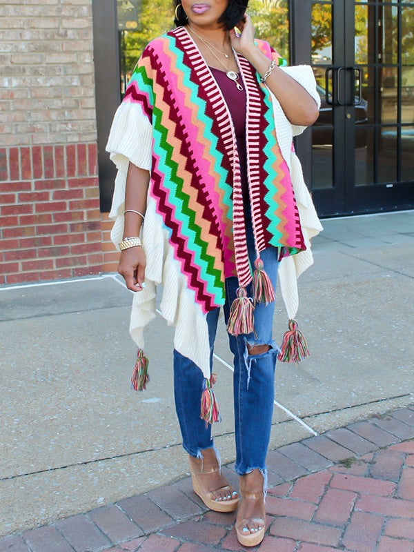 Fringe Knit Kimono