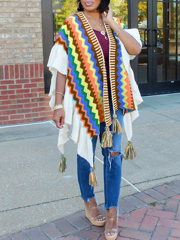 Fringe Knit Kimono