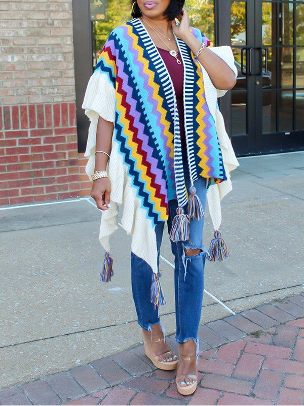 Fringe Knit Kimono