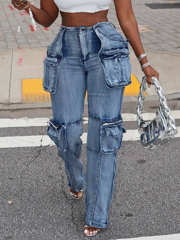 Queensofly Straight Cargo Jeans