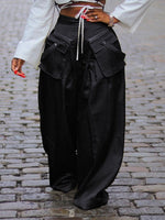 Wide-Leg Pants with Detachable Pockets--Clearance