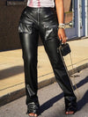 Faux-Leather Cargo Pants