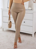 Queensofly Faux-Leather High-Waist Pants