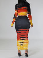 Printed Ribbed Skirt Set