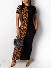 Leopard Combo Maxi Dress