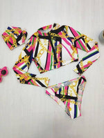 Printed Zip-Front Bikini