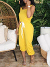 Queensofly Drawstring Sleeveless Jumpsuit