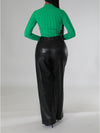 Queensofly Wide-Leg Faux-Leather Pants