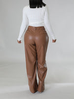 Queensofly Wide-Leg Faux-Leather Pants