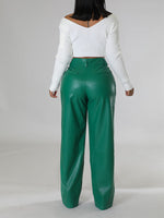 Queensofly Wide-Leg Faux-Leather Pants